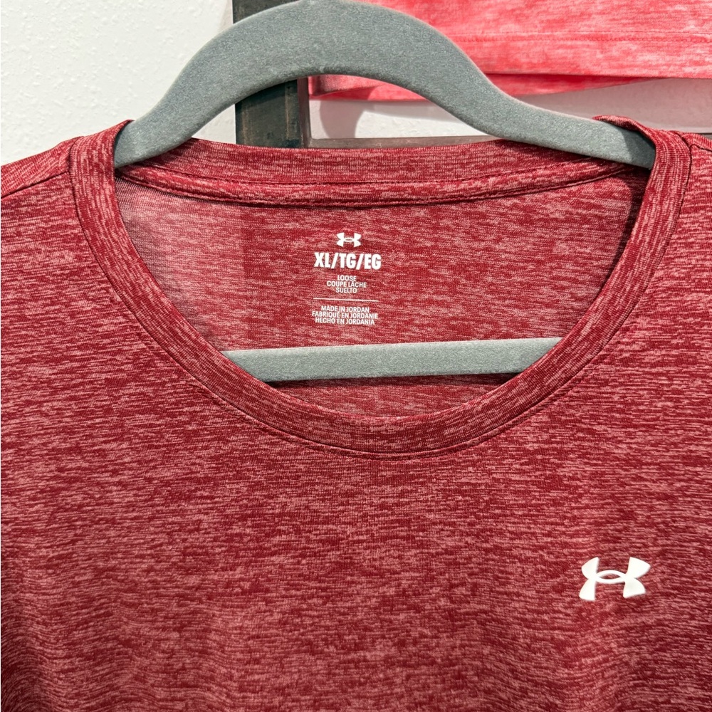 Under Armour Women’s Short Sleeve Tees - Coral & Maroon - Picture 7 of 8